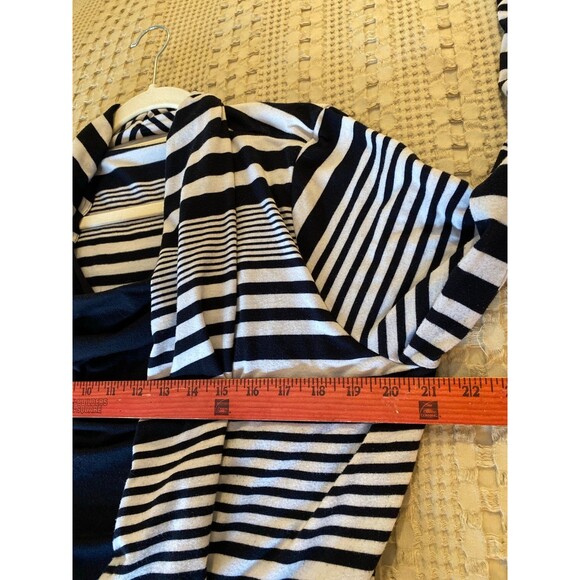 Croft & Barrow Blouse Plus Sz Petite XL Navy White Striped Top Casual + Stretch - Picture 9 of 11